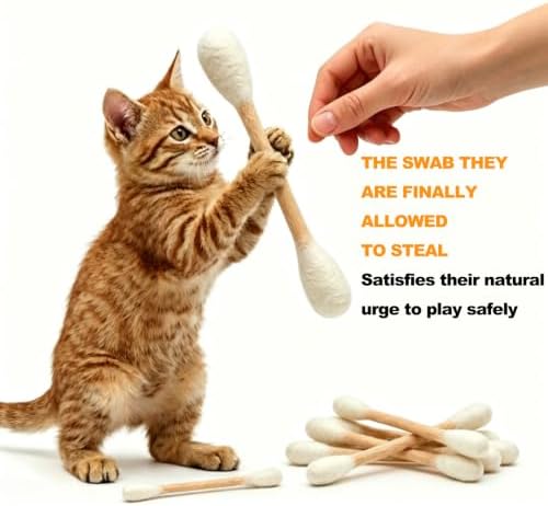 6 PCS Catnip Toy, Cotton Swabs Cat with Catnip, Swabs Catnip Toys Soft Plush Kicker Toys, Sturdy Teething Chew Toy for Indoor Cat, Giant Kitten Chew Sticks (Purple)