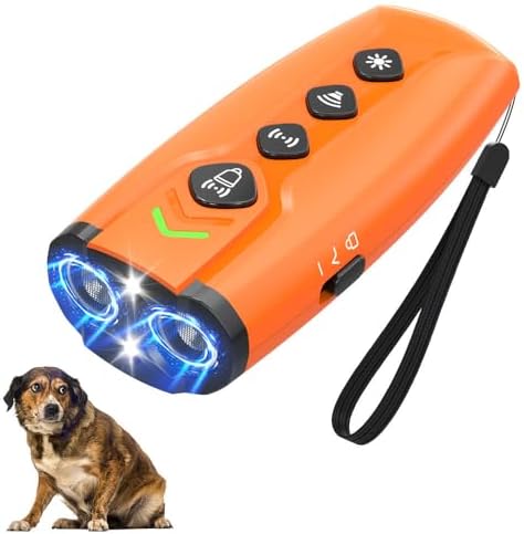 Dog Bark Deterrent Device 50FT Range Anti Barking Device for Dogs, Stops Neighbor’s Dog Barking with 3X Ultrasonic Barking Control & 5 Sound Mode, for Indoor & Outdoor Training