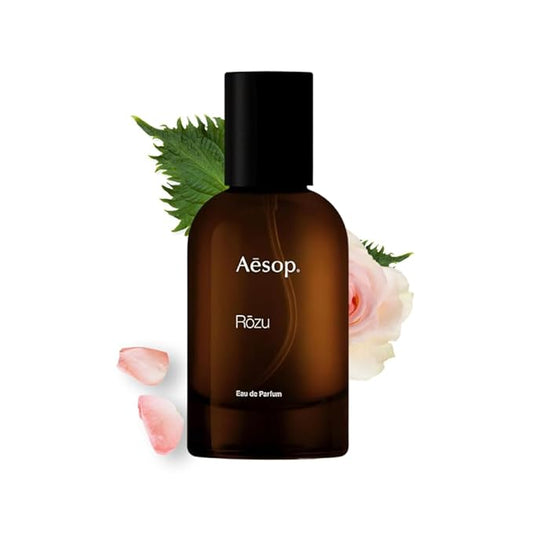 Aesop Rōzu Eau de Parfum | Rose, Shiso, and Guaiacwood Scent | Floral, Green, and Woody Aroma | Unisex | 1.6 fl oz