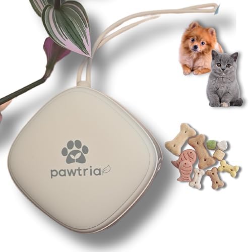 Pawtria BPA Free Silicone Dog Treat Pouch, Matte Cream