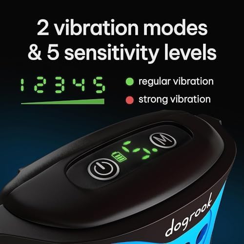 Dogrook Humane No Shock Rechargable Beep & Vibration Bark Collar for Dogs