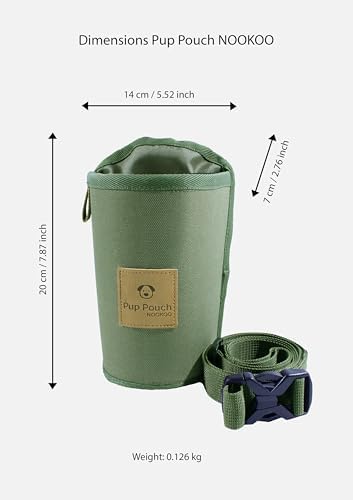 Dog Treat Training Pouch with Poop Bag Dispenser – Hands Free Dog Walking Bag, Phone Pocket, Clip & Adjustable Waist/Crossbody Strap (Green)