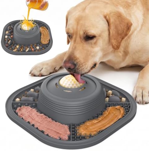 Lick Mat for Dogs & Cats with Interactive Rolling Ball & Suction Cups