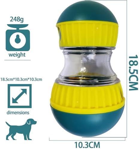 Dog Food Puzzle Toys, Adjustable Dog Treat Dispensing Dog Toys, Interactive Chase Slow Feeder for Boredom and Stimulating, IQ Training for Medium/Large Dogs