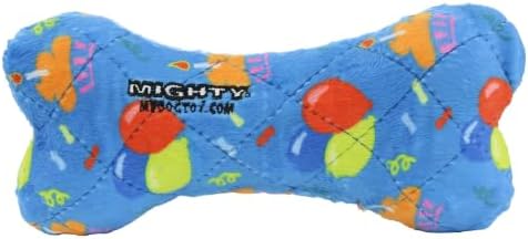 MIGHTY Tuffy Bone Dog Toy: Ultra Durable Plush Toy with Multiple Layers & Reinforced Seams, Washable and Floats, Vinyl Bone & Fleece