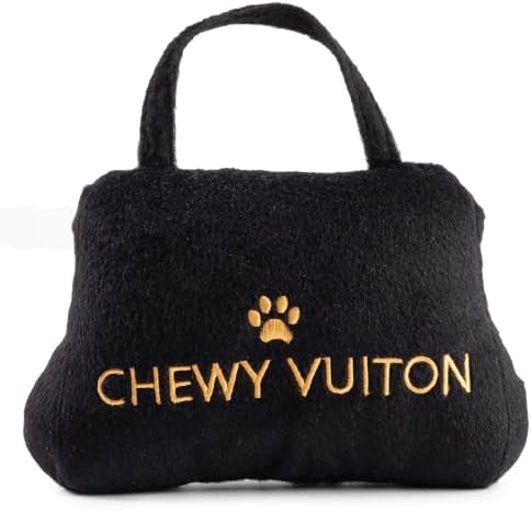 Dog Diggin Designs Chewy Vuiton Crown of Gold Plush Dog Toy | Luxury-Inspired Parody Royal Crown with Squeaker, Soft Plush Statement Dog Toy – Fashion-Forward Play