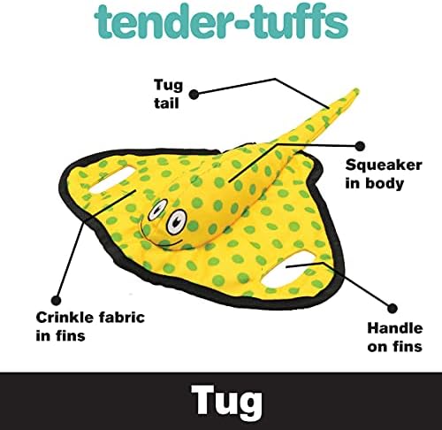 Snuggle Puppy Tender-Tuffs Tug Dog Toy, Yellow Stingray - Large