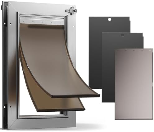 All Aluminum Medium Dog Door for Door, Pets Up to 45 lb