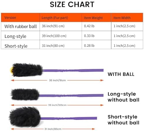 HOWGO Bungee Dog Toy, 100% Sheepskin Tug Rope (Purple, w/Rubber Ball)