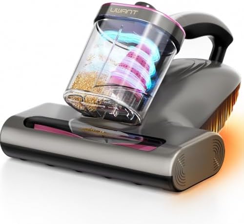 uwant 16Kpa Mattress Vacuum Cleaner 450W Powerful Bed Vacuum Set of 1 | 36000RPM Tap Bed Vacuum, 253.7 UV-C Light, 149℉ Hot Air, Dust Indicator Mattress Vacuum with HEPA Filter, Dual Cup for Bed