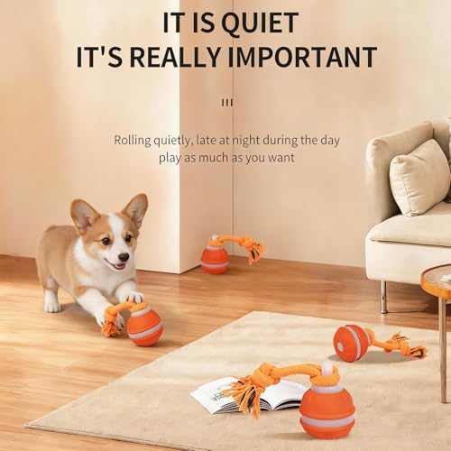 2 Pcs Interactive Dog Toy, Automatic Rolling Ball with Bird Sound, Pet Toys