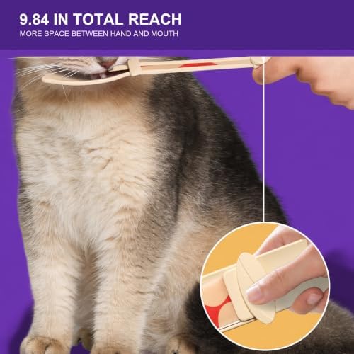 3 Pack Cat Treat Dispenser Spoons for Wet Food – Lickable Squeeze Spoon for Churu & Cat Treats – Multi-Function Feeding Spoon for Cats – 9.8 Inch,Beige, Yellow, Green