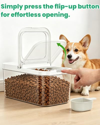 TBMax Pet Dog Cat Food Storage Container 6 Lbs with Airtight Flip-up Lid