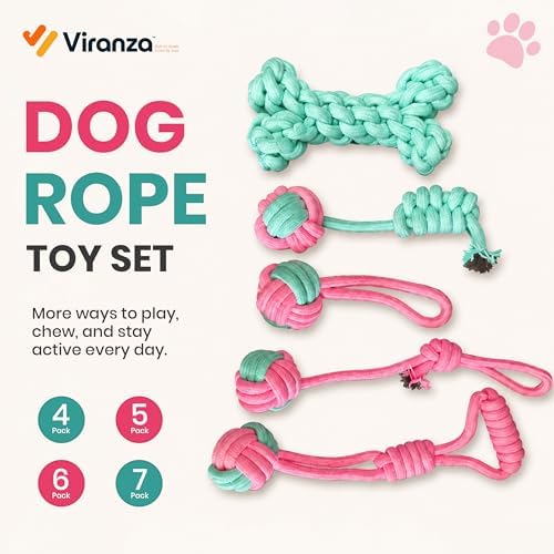 5 Pack Puppy Teething Toys for Aggressive Chewers Dog Rope Toy for Training