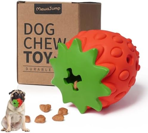 MewaJump Dog Rubber Chew Toys,Treat Food Dispensing Toy Puzzle Toys Ball