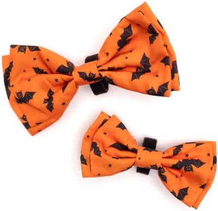 THE WORTHY DOG Halloween Patterns Pet Bow Ties for Dogs & Cats, Bats