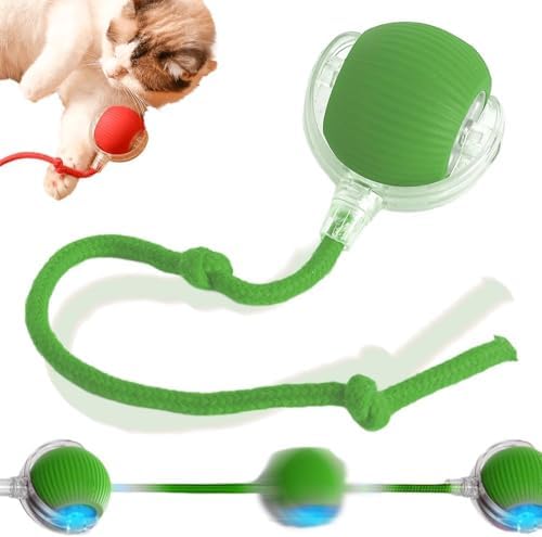 Interactive Rolling Dog Ball, 2024 New Self Dog Toys Interactive Cat Toys Automatic Cat Toy Self Moving Dog Toys, 360° Smart Automatic Rolling Ball Toy Electric Dog Balls for Dog/Cat (Green)