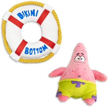SpongeBob SquarePants, Squeaky Plush Dog Toys, Patrick Set, 2-Pack