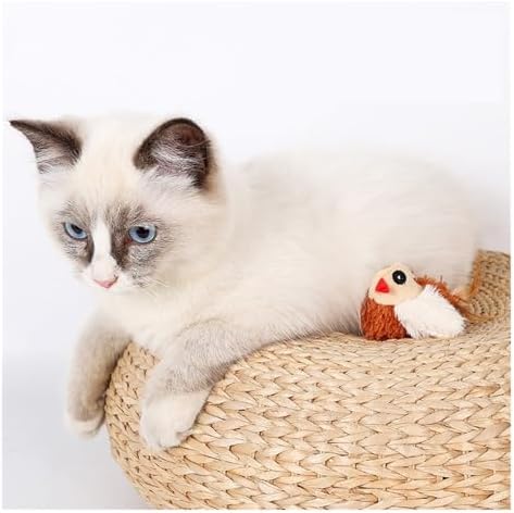 Sound Bird cat Toy, Electronic pet cat Toy, Simulated Animal cat Toy, Feather Tail, cat Stick, Catnip Scent, attracting Interesting Birds, Frogs and Chickens. Three Options are Available.(Chick)