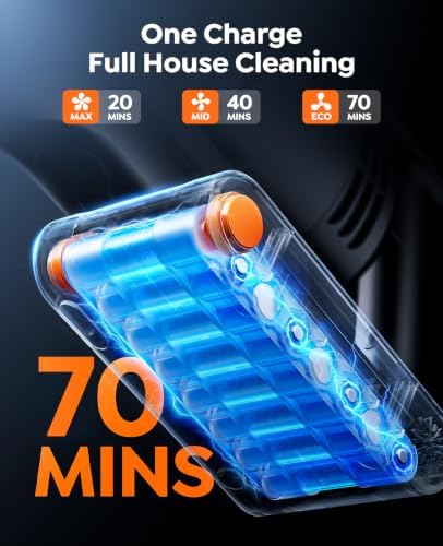 Cordless Vacuum Cleaner, 650W/55Kpa/70Mins Stick Vacuum Cleaners for Home | 180° Foldable Wand &3.3Ft Hose, Touch Screen, AUTO-Mode, Wall Mount Charging, Fragrance, Vacuum for Floor/Carpet/Pet Hair/Car