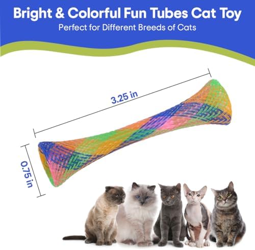 SPOT Kitty Fun Tubes Cat Toy with Catnip Inside | Bouncy Interactive Mesh Toy for Cats and Kittens to Bite, Swat and Chase | 3 Pieces
