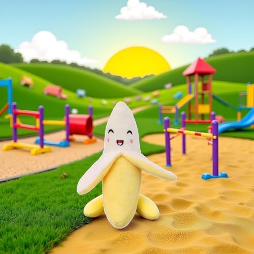 Plush Banana Dog Toy, Squeaky Stuffed Chew Toy for Small Medium Large Dogs, Puppy Boredom Toys，Squeeze Squeaker Puppy Dog Toys Plush Chew