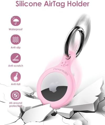 Smart Pet Tracker Holder Compatible with AirTag, for AirTag Holder Dog&Cat Collar with QR Code, Case&ID Tag in One & with Modifiable Pet Online Profile, Instant Pet Location Alert