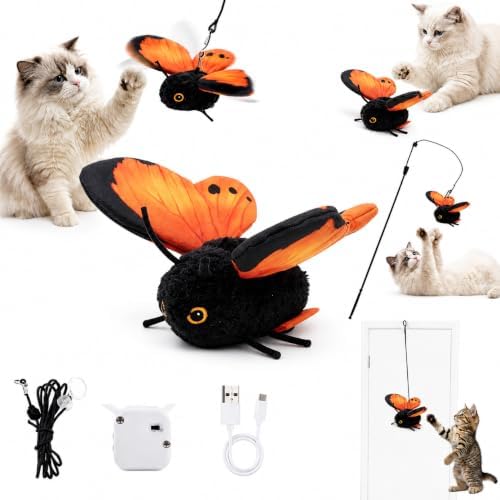 Smart Sensing Flapping Butterfly Toy Interactive Cat,Electric Cat Toy