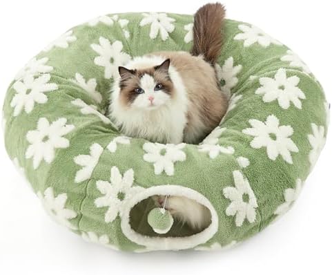 Lesure Donut Cute Jacquard Cat Tunnel Bed Kitten Toys for Puppy Bunny