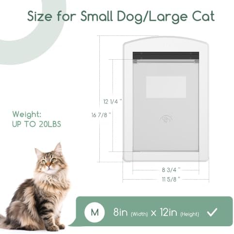 Large Cat Door with Sliding Lock Panel and Magnetic Flap
