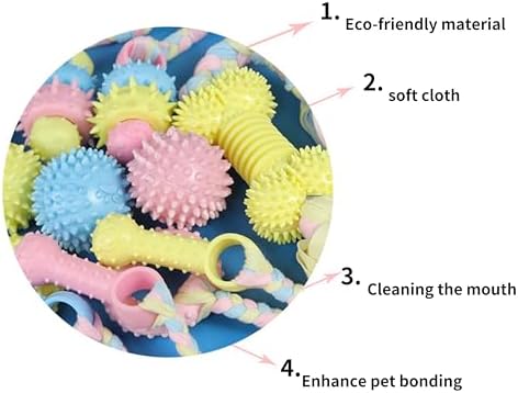 3PCS Dogs Squeaky Chew Toys Bell Balls for Small Medium Large Chewer,Pets Supplies,Durable Tough Puppy Teething Chewing Interactive Toys,Dog & Cat Boredom Relief Behavioral Training Playing Toy
