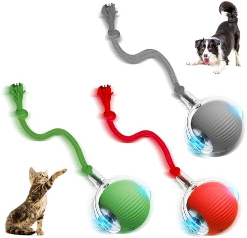 Jiexily Interactive Cat Toys Balls for Indoor Cats, 2025 New Motion Activated Cat Balls with 360° Smart Automatic Rolling Moving for Bored Kitten Pet Cats Dogs (3 Colors)