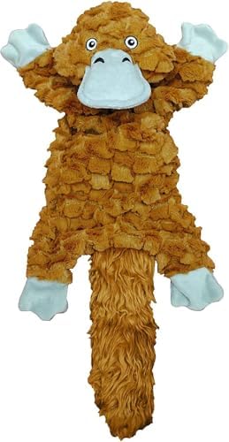 Jolly Pets Fat Tail Platypus Plush Squeaky Dog Toy, Small