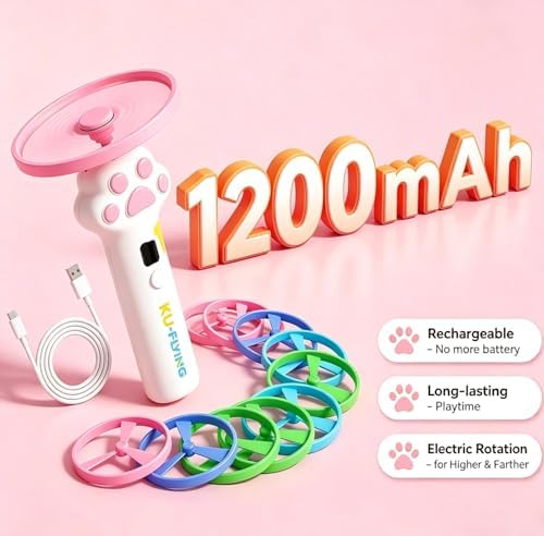 Cat Fetch Toy Auto Launcher 6 Discs 30m Range USB-C Rechargeable