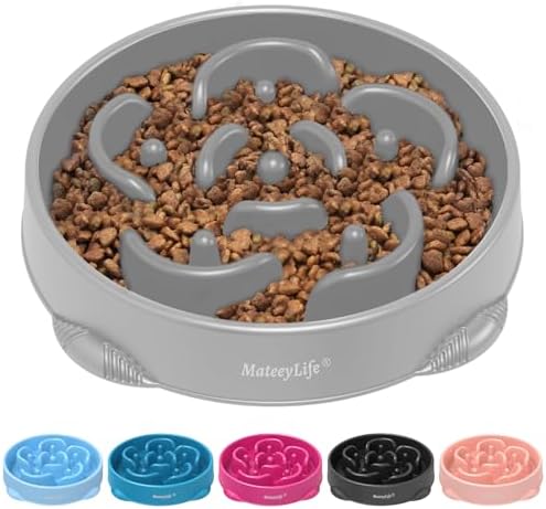 MateeyLife 1-Pack Slow Feeder Dog Bowls, 4 Cups, Dog Puzzle Feeder Bowl