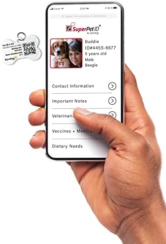 Dynotag® Web Enabled Super Pet ID Smart Tag with DynoIQ™ & Lifetime Recovery Service. Play Series: Bone (Home is Where My Dog is)