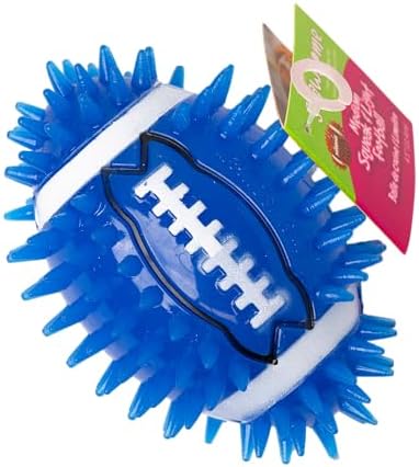 Gnawsome 4.5" Spiky Squeak & Light Football for Dogs - Durable, Rubber Bouncy Puppy Fetch & Chew Toy for Your Pet, Colors Will Vary for All Breed Sizes