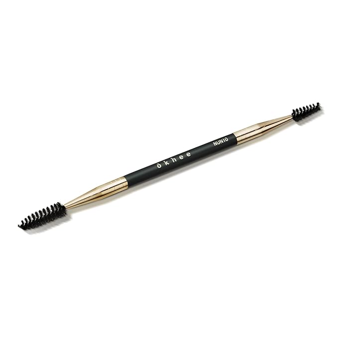 SOO ADOR okhee Dual Spoolie Brush NUN10 – Professional Korean Makeup Brush, Dual-Sided Brow & Lash Spoolie for Groomed Eyebrows, Clump-Free Lashes & Polished Finish