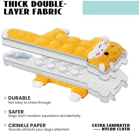 Nocciola 5 PCS No Stuffing Crinkle Dog Squeaky Toys, Durable Dog Toys for Tug of War, Tough Dog Toys for Aggressive Chewers to Keep Them Busy