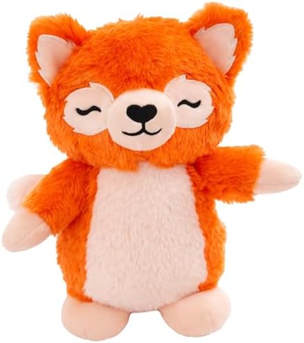 SNUG AROOZ Foxy the Red Panda - Orange & White Plush Dog Toy, Squeaks & Crinkles, Pet Multi-Sensory Play, 8" Soft Animal Companion, Cuddle-Fetch-Chew