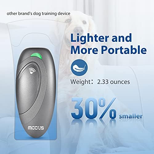 MODUS Dog Barking Control Devices 3 Modes Ultrasonic Dog Training and Anti-Barking Device Rechargeable Dog Barking Deterrent Devices.Alternative to Anti bark collar,Barking Silencer Indoor and Outdoor