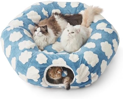 Lesure Donut Cute Jacquard Large Cat Tunnel Bed Kitten Toys for Dog Bunny