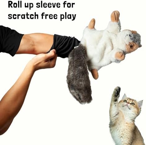Milunova Pupr Pals Cat Wrestling Glove (Catnip Infused) Hand Puppet Toy with Tough Padding for Safe Interactive Play, Protection to Stop Kitten Scratching Hands; for Boredom-Busting Exercise