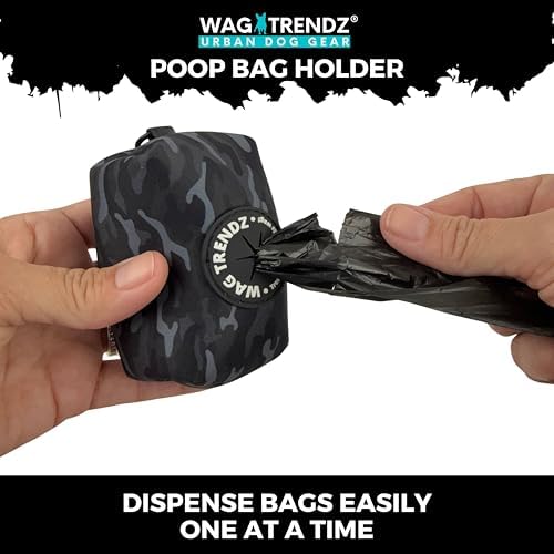 WAG TRENDZ Dog Waste Bag Holder | Soft Sided Dispenser | Camo Chic