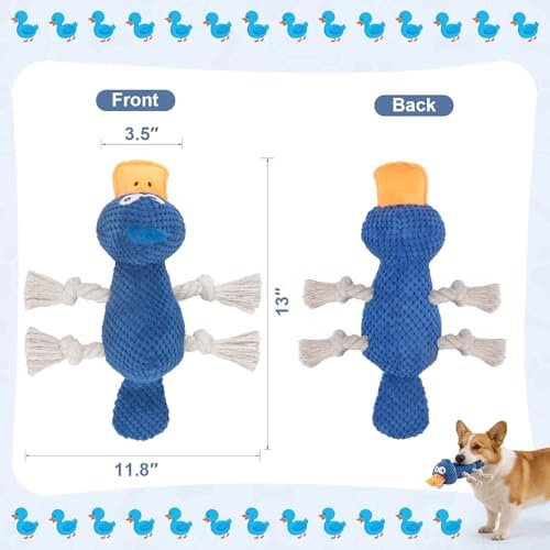 Squeaky Dog Toys, Interactive Duck Dog Toy for Small Medium Dogs