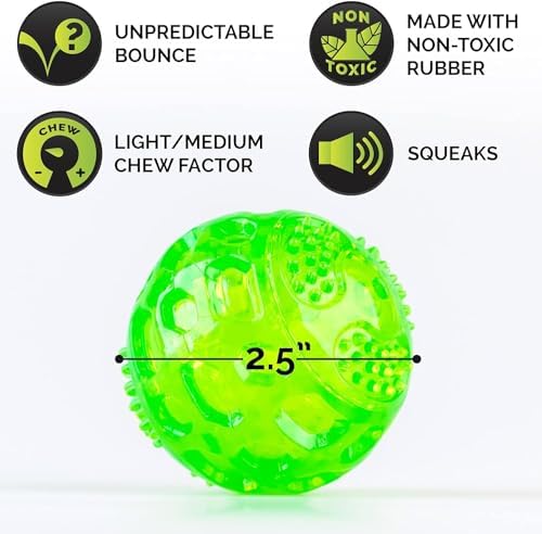 Hyper Pet DuraSqueak Dog Ball Toy, Interactive, Floats, Squeaks, Dog Balls for Fetching, Alternative to Traditional Tennis Balls - for All Breeds