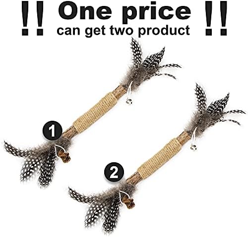 PAZ'S GIFT Catnip Toy Cat Toys Catnip Toy cat chew Toy cat Kicking silvervine Stick Teeth Cleaning Cute Kitten Teething Indoor Interactivecat Dental Care Matatabi (Feather 2pcs)