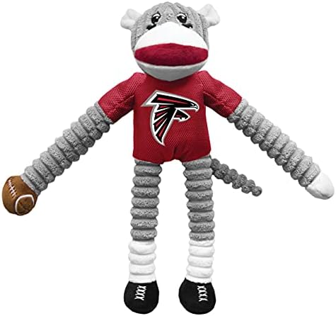Littlearth NFL Atlanta Falcons Sock Monkey Pet Toy, Team Color, One Size