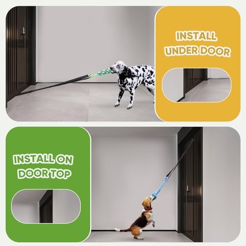 Dog Bungee Toy 5.2ft for Medium Dogs,Interactive Dog Tug of War Toys Set, Bungee Tether Set with Rope & Ball for Hanging on Trees, Doors,Not for Aggressive Chewers
