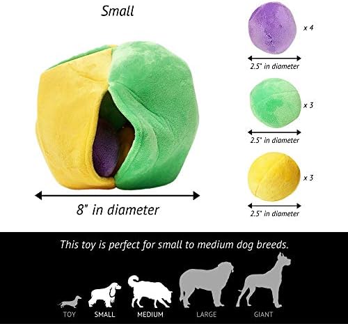 Midlee Hide a Ball Puzzle Dog Toy with 10 Plush Squeaker Balls (Small)